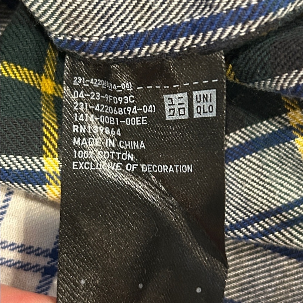 JW ANDERSON UNIQLO Western Half Button Plaid Flannel Shirt Mens Size M - Picture 9 of 12